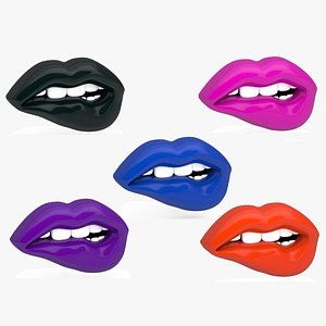 lips biting bundle 3D model