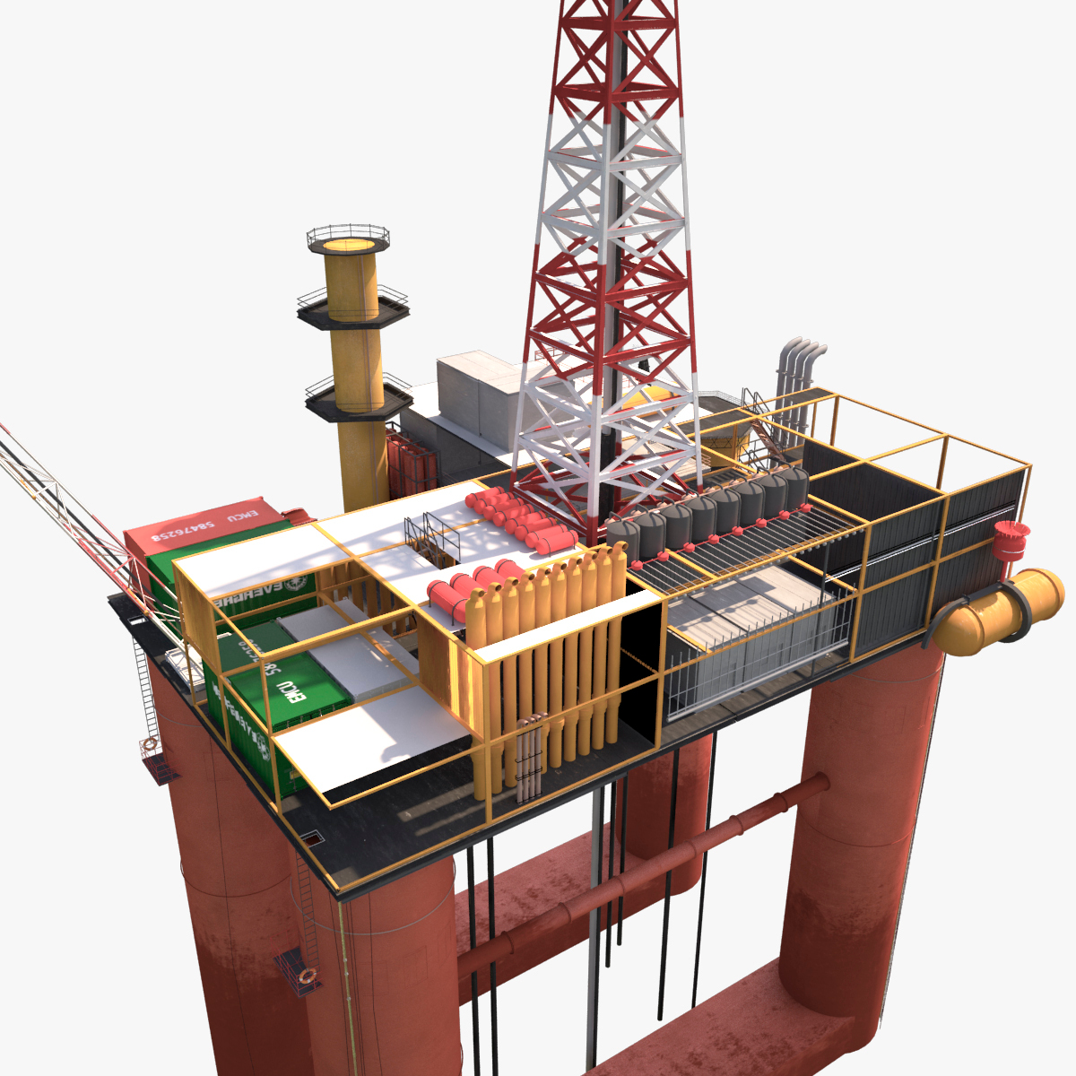 oil rig station 3d model