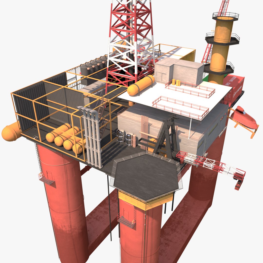Oil Rig Station 3d Model