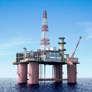 oil rig station 3d model