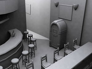 nightclub pub dancehall 3d model