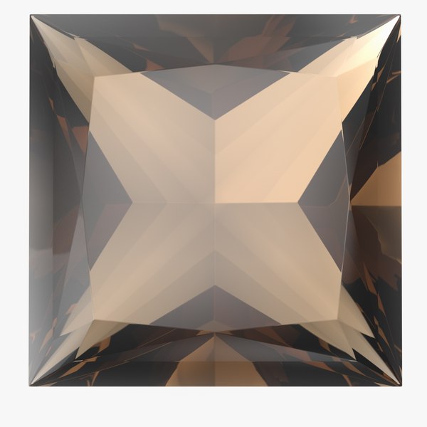 Princess Cut Smokey Topaz 3D model