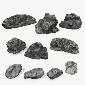 cliff rocks 3D model