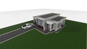 3D model Modern 3-Bedroom Single-Story House Fully Furnished