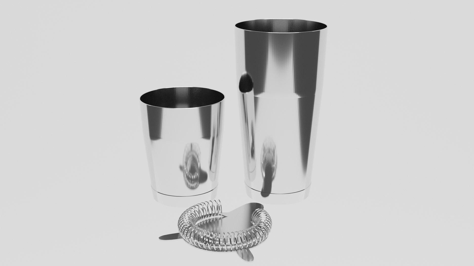 Boston Cocktail Shaker Set With Hawthorne Spring Strainer Model