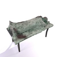 Dead body covered by blanket on an autopsy table PBR Low-poly 3D model