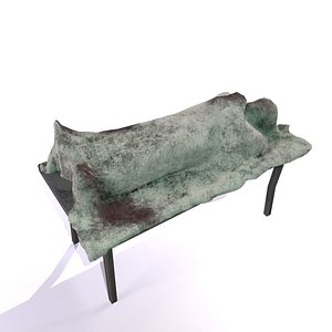 Dead body covered by blanket on an autopsy table PBR Low-poly 3D model