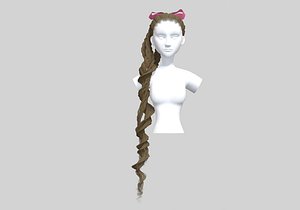 3D Long Ponytail Hair