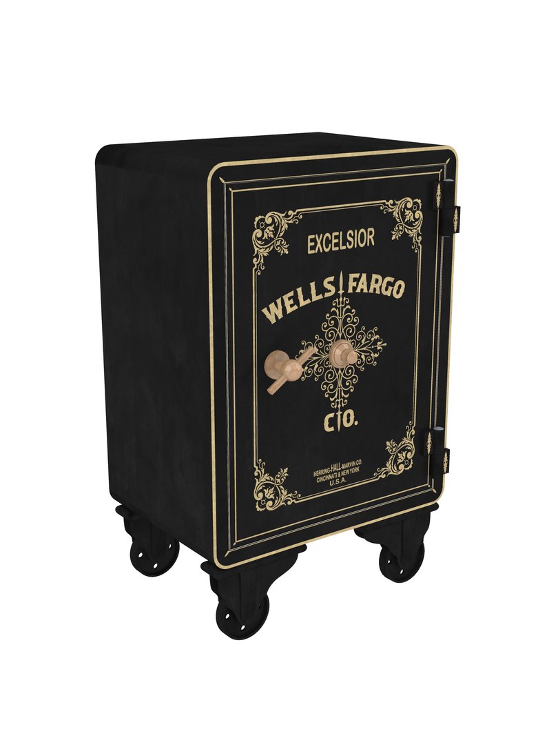 3D Vintage Wells Fargo Safe 1880 TurboSquid 2072523