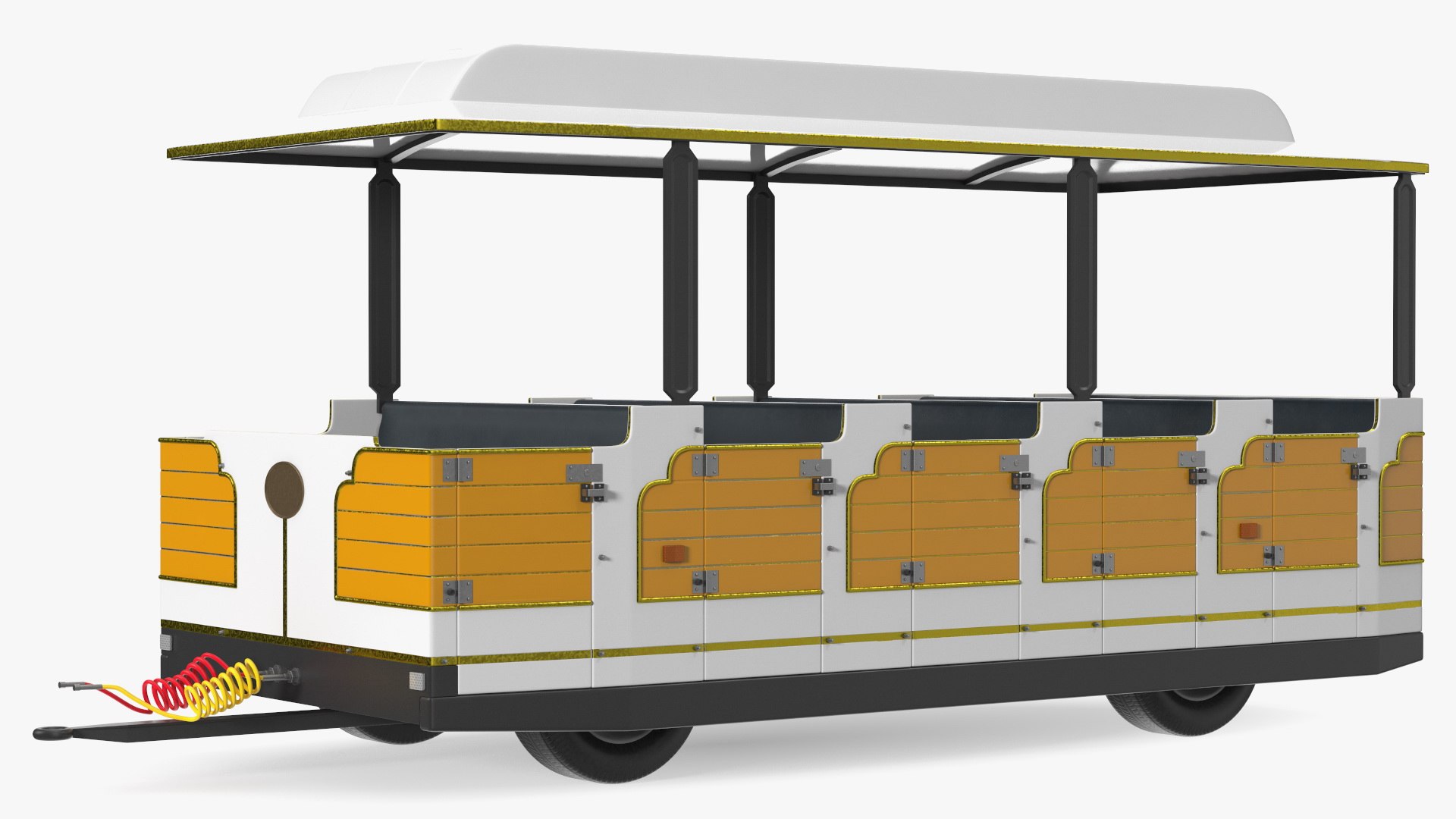 Tourist Train Wagon 3D model preview