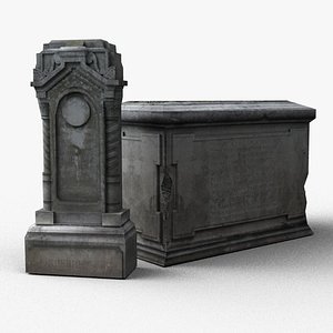 3d old tombstones model