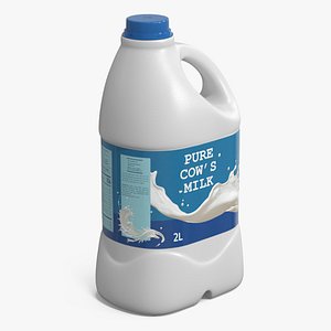Mockup Pure Cow Milk Plastic Bottle 2L