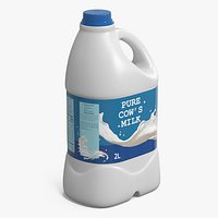 Mockup Pure Cow Milk Plastic Bottle 2L