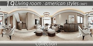 LIVING ROOM AMERICAN STYLES 3d scenes 3D