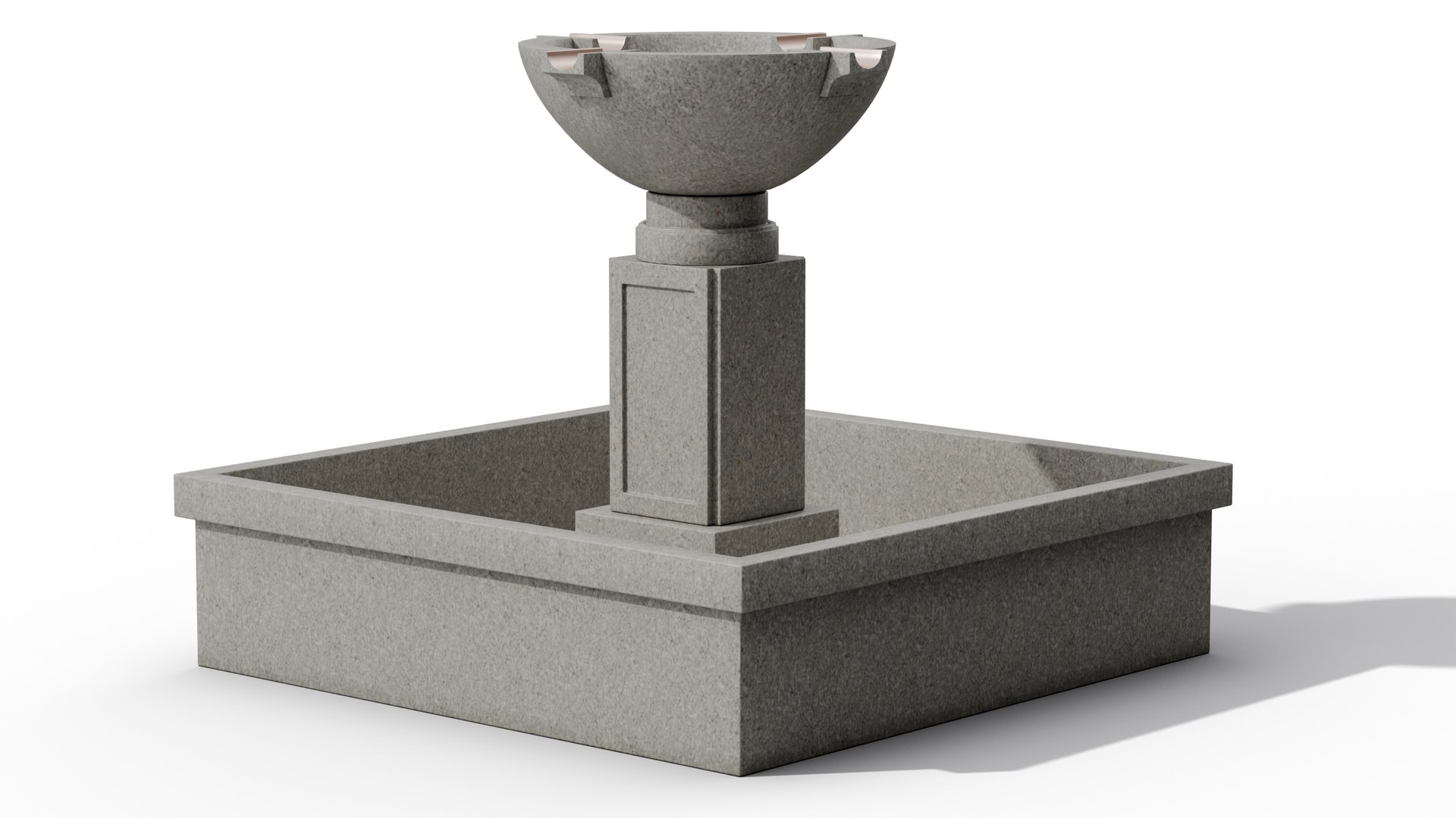Modern Fountain Empty 3D model preview