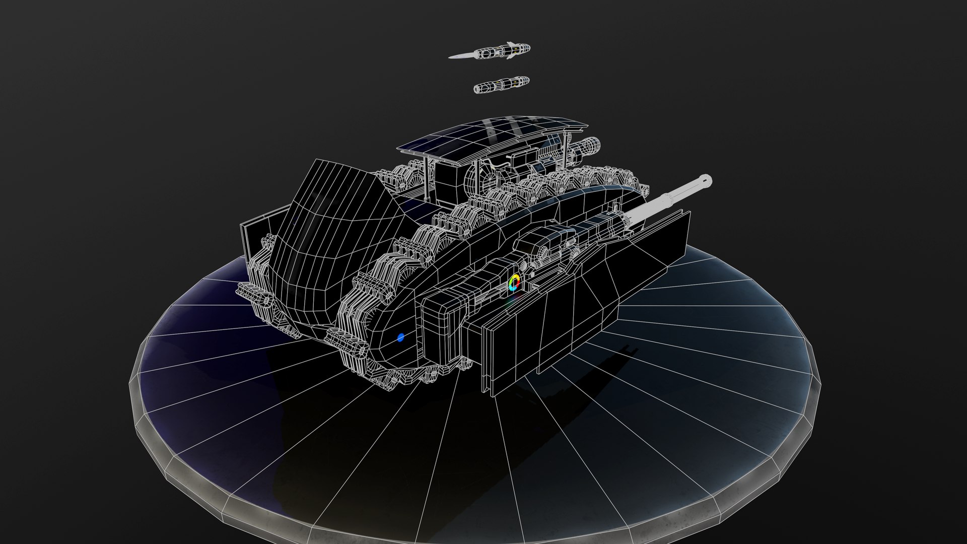 Sci-fi Drone Mini Tank - Milwaukee  and DeWolt 3D model https://p.turbosquid.com/ts-thumb/D9/dm8H46/Cc/4_wireframe/png/1701147771/1920x1080/fit_q87/08f81b433e49c2ab0009cf61a280cce8e3ccae04/4_wireframe.jpg