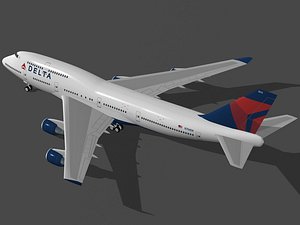 boeing 747-400 delta air lines 3d model