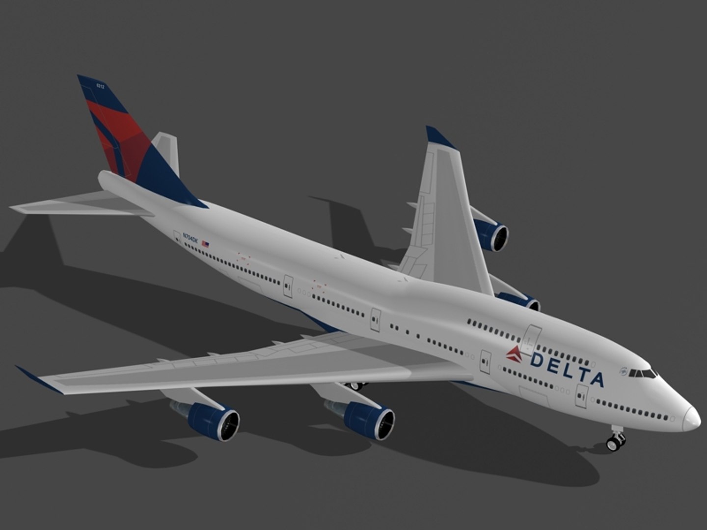 Boeing 747-400 Delta Air Lines 3d Model