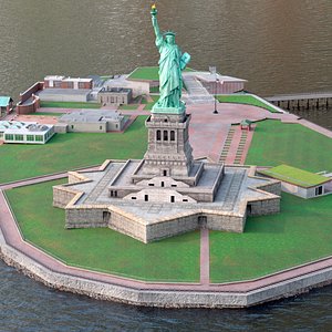 Liberty Island without Trees 3D model