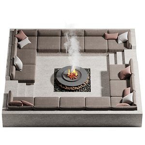 Place to relax by the fire - Stone 3D model