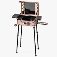 Professional Makeup Trolley with Light Pink
