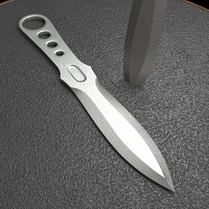 3d model of throwing knife