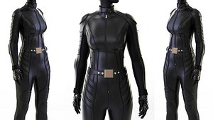 Black leather jumpsuit