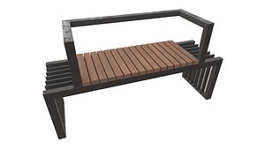 3D Modern Outdoor Bench 3D Model AR VR PBR model