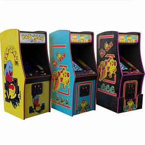 3 Pac-Man Ms Deluxe Arcade Cabinet Retro 3D model