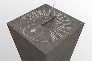 3D antique stone sundial model