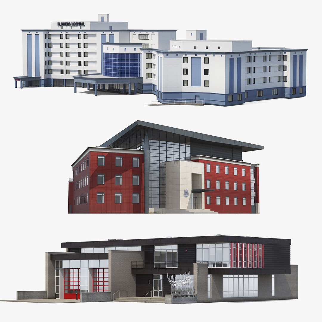 Civic Buildings Collection 3D model preview