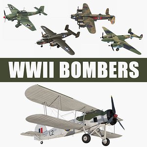 WWII Bombers 3D Models Collection