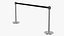 3D Stanchion Black Belt Barriers