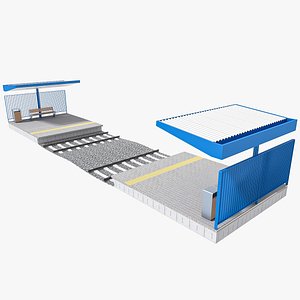 Train platform module 01 3D model