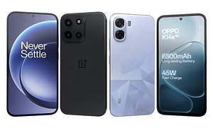 OnePlus Turbo 6 Black And OPPO K14x 5G Blue