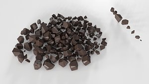 3D Chocolate Pieces PBR