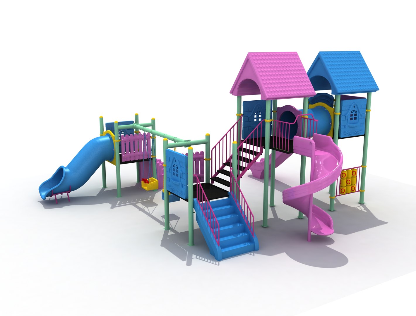 Metal Playground Slide 3D Model TurboSquid 1564859   R3 