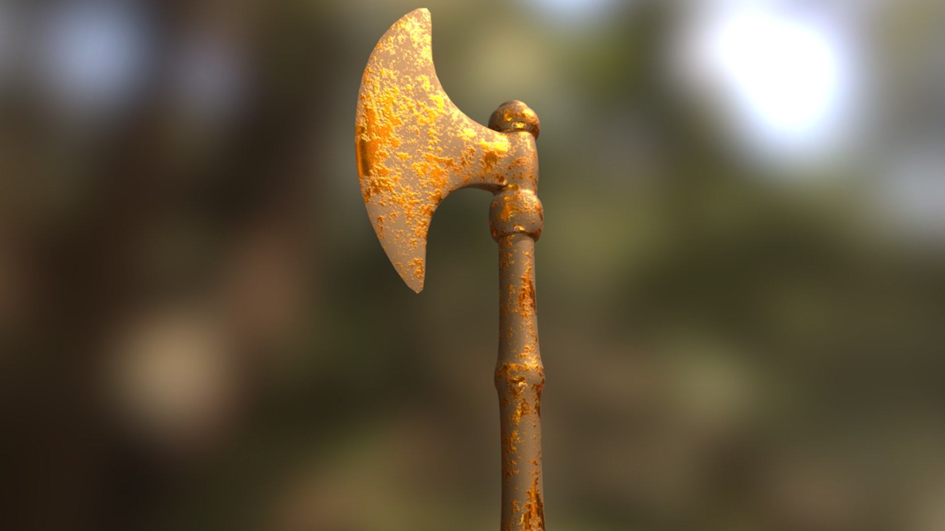 Gold Rust Axe Weapon 3D - TurboSquid 1628037