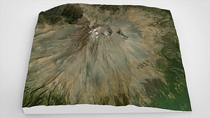 3D Mountain Landscape Volcano Popocatepetl Mexico model