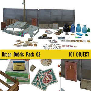 3D model urban debris pack 02