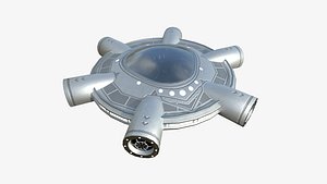 3D Alien Spaceship UFO J01 Steel - Sci Fi Spacecraft Design model