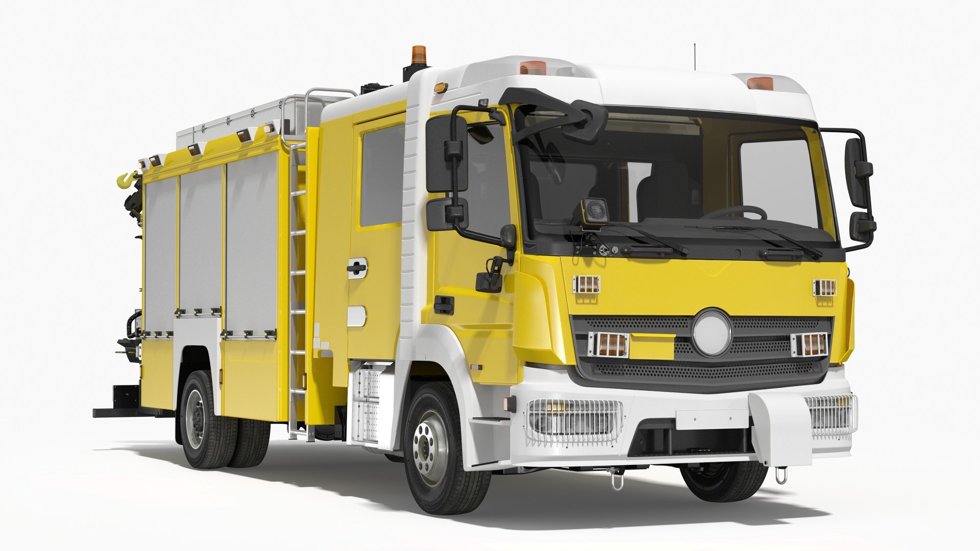 Modern Fire Truck Simple Interior 3D model preview