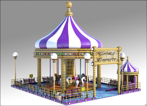 carousel cartoon 3D model