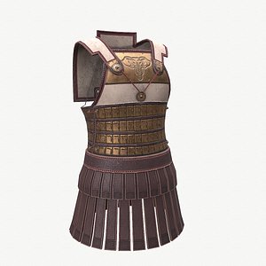 3D Ancient Armor LamellarLinothorax 3D Model Game Ready PBR Low Poly