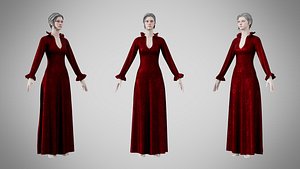 Dress 29 Burgundy Velvet With Design