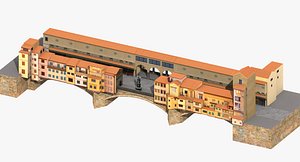 Ponte Vecchio Bridge Low Poly