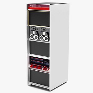 3d model of old minicomputer pdp-11