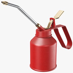 3D Red Metal Oil Can