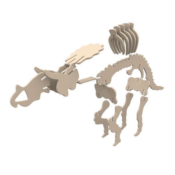 3d iq assembling triceratops skeleton model