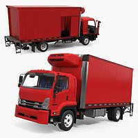 Utility Vehicle Transport Truck Red Simplified